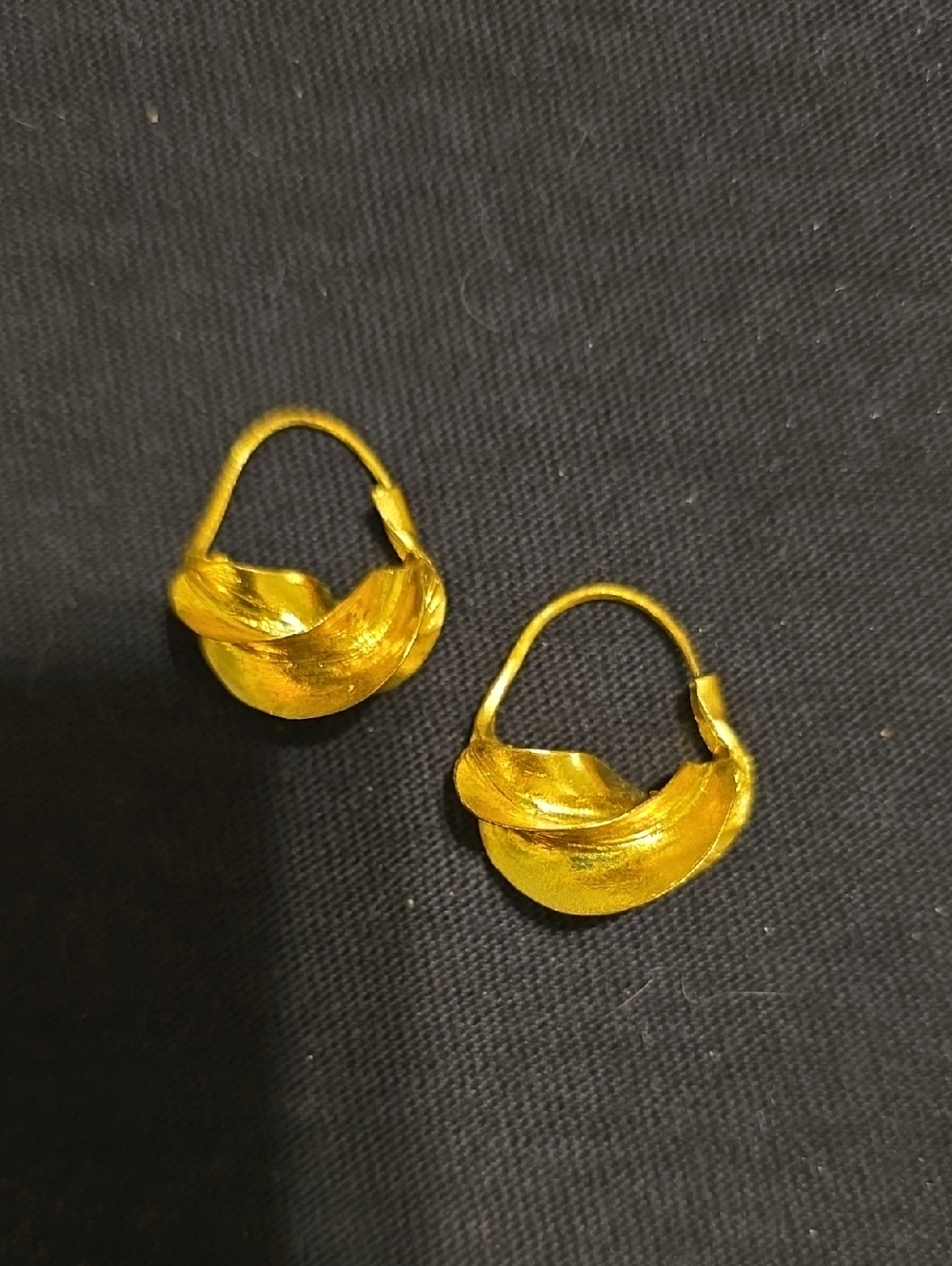 Vermeil Twisted Leaf Hoop Earrings for Women